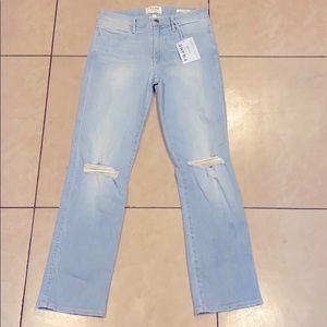 Frame Le High Straight Double Needle Jeans